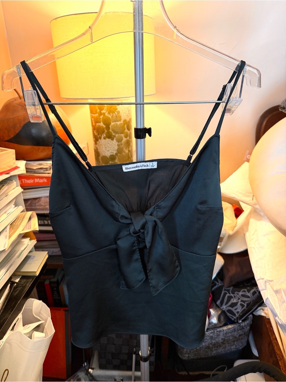 SALE! Deal!! Sexy Abercrombie & Fitch Dark Green Satin Tie-Front Camisole